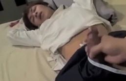 Horny asian gay boy fingers his ass and gets fucked